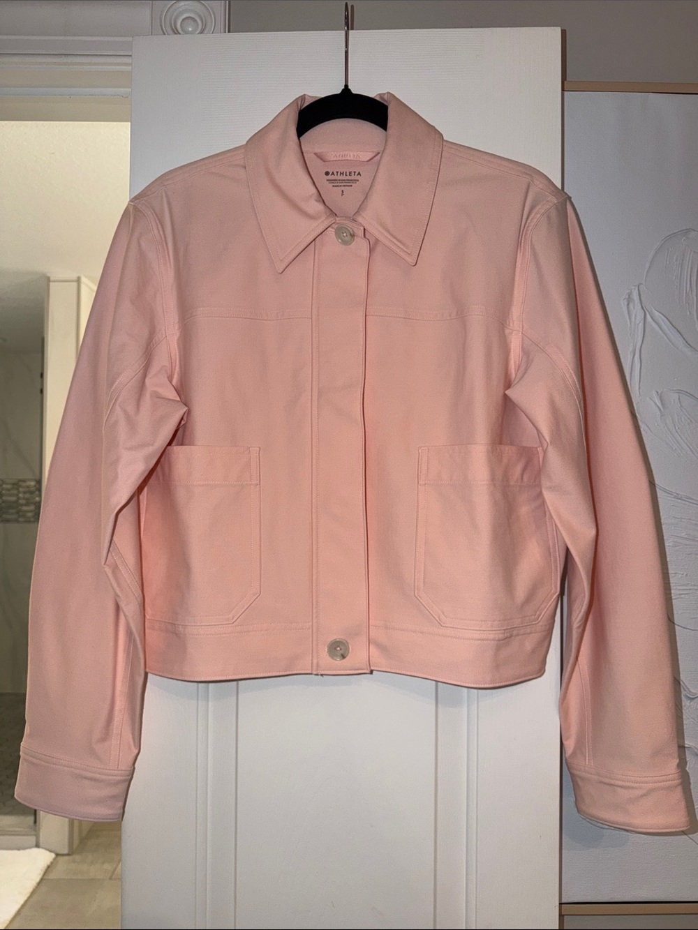 Athleta Skyline Chore Jacket Light Pink NWOT Size Small
